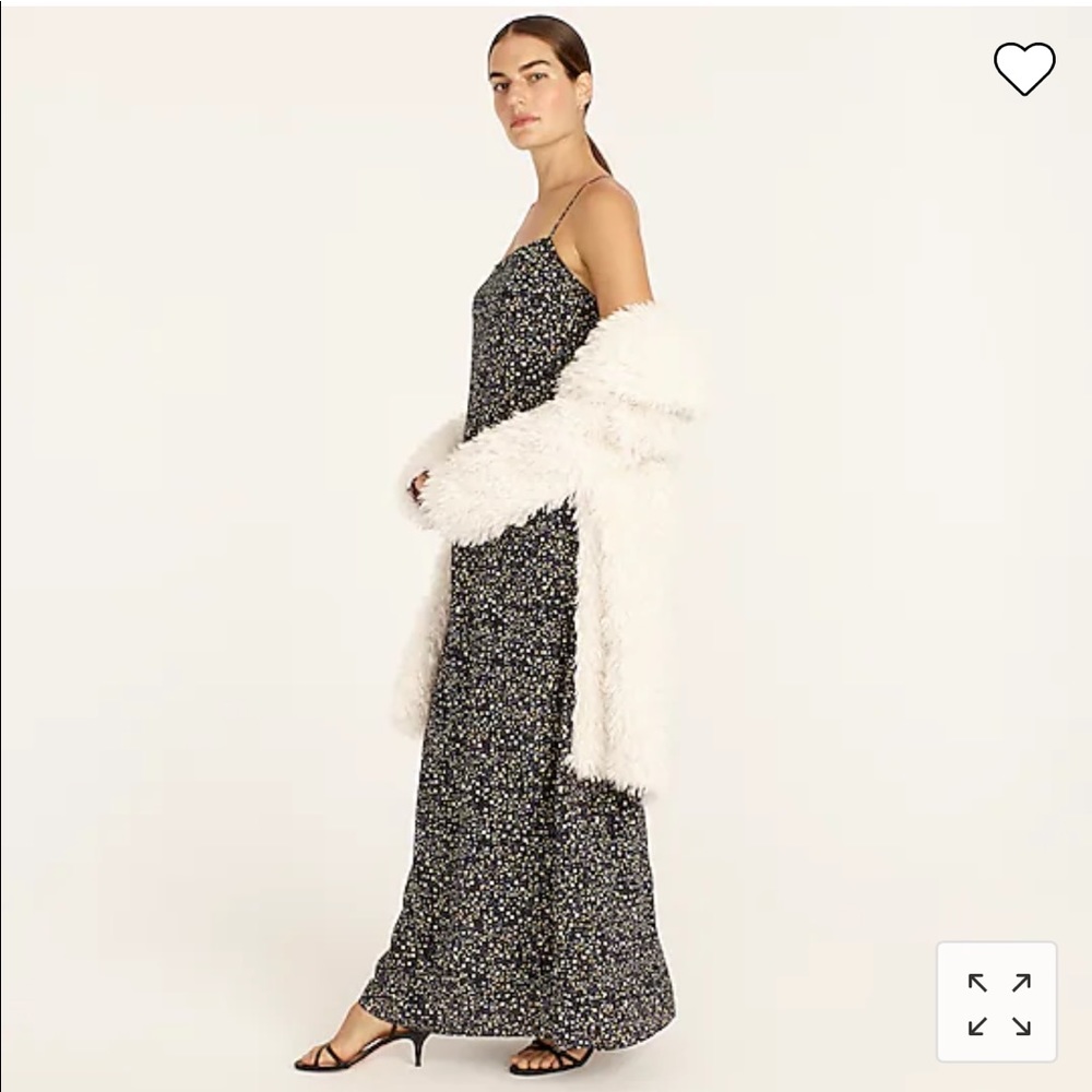 NWT Ruffle-back silk dress in starry sky print JCREW SIZE 2